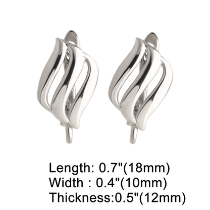 Geometric Electroplated Ear Hook In Copper With 18K Real Gold PVD Coated Plating, 0.03µm Thickness, Unisex Design