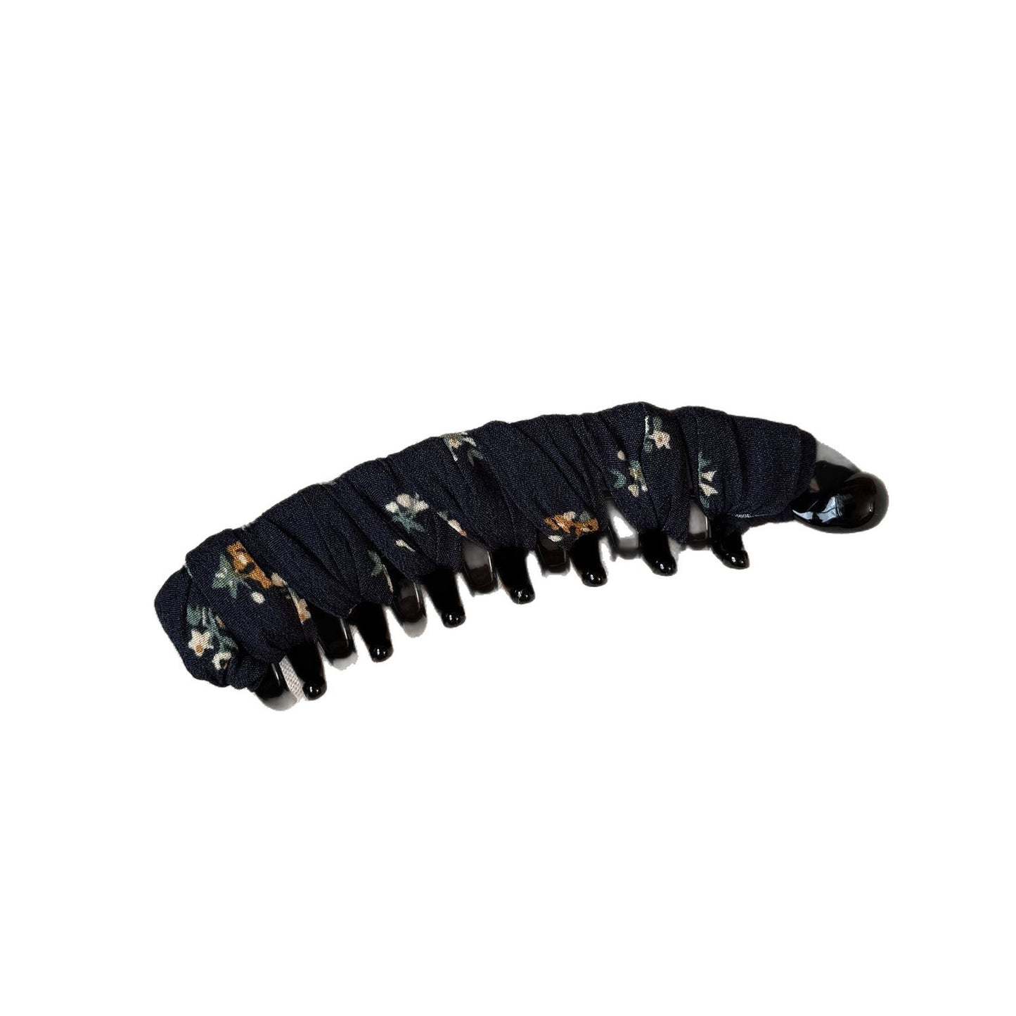 Ditsy Floral Banana Clip Hairpin For Women, Made Of Cloth In Coffer Color