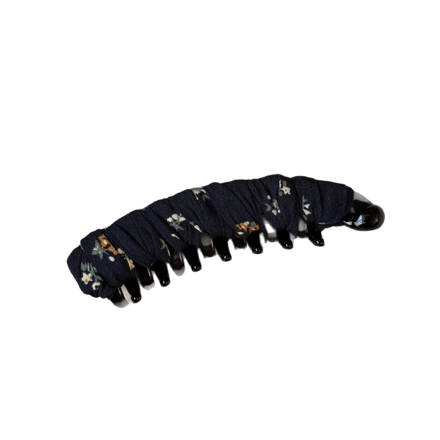 Ditsy Floral Banana Clip Hairpin For Women, Made Of Cloth In Coffer Color