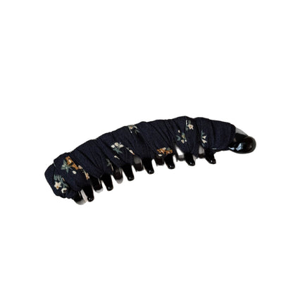 Ditsy Floral Banana Clip Hairpin For Women, Made Of Cloth In Coffer Color