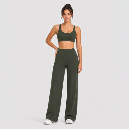Sport Full Length Running Pants For Women, Sleeveless Design In Nylon Fabric, Perfect For Summer