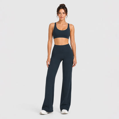 Sport Full Length Running Pants For Women, Sleeveless Design In Nylon Fabric, Perfect For Summer