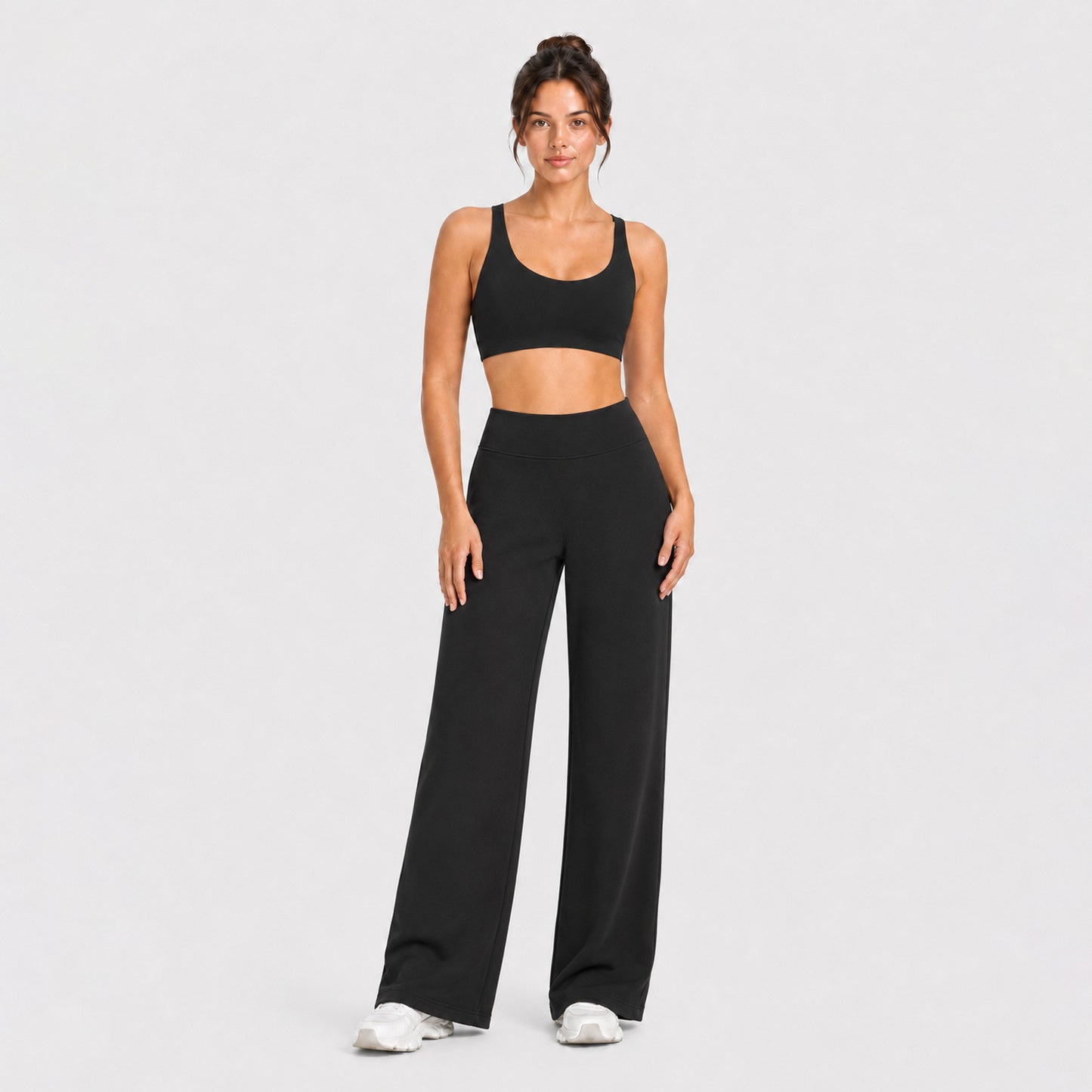 Sport Full Length Running Pants For Women, Sleeveless Design In Nylon Fabric, Perfect For Summer