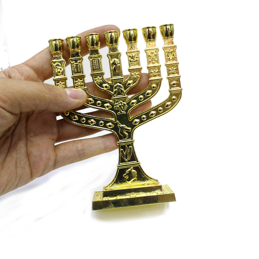 New Year Gold Alloy Candlestick Candelabra Ornaments For Festival Party Decoration