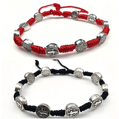 Retro Unisex Braid Rope Bracelet In Dyed Black Featuring Durable Rope Material