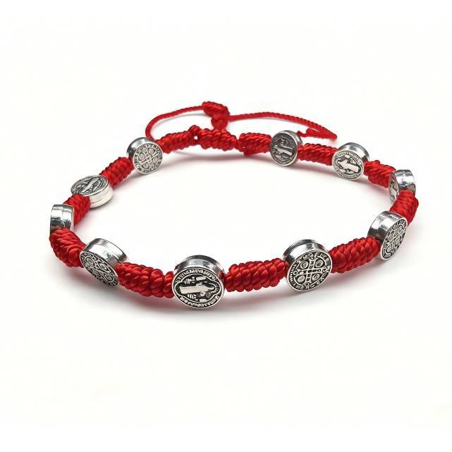 Unisex Red Cross Bracelet Featuring Rope Chain And Alloy Material With Braid Craftsmanship