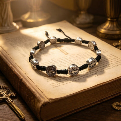 Retro Unisex Braid Rope Bracelet In Dyed Black Featuring Durable Rope Material