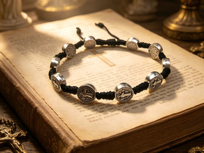 Retro Unisex Braid Rope Bracelet In Dyed Black Featuring Durable Rope Material