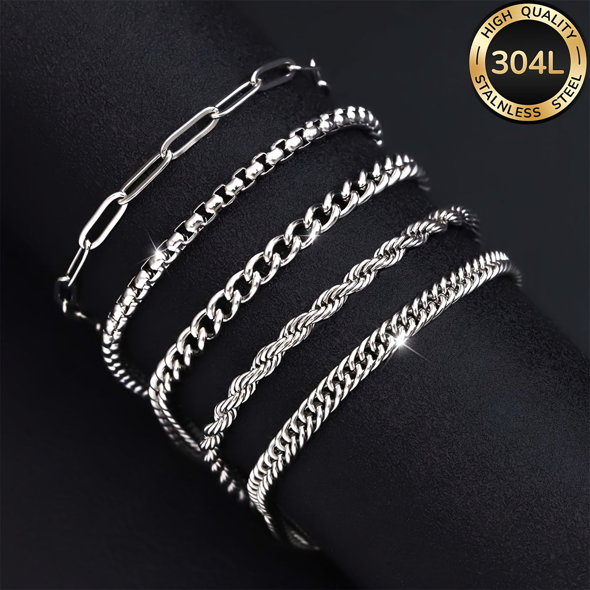 Handmade Men's Cuban Link Chain Curb Chain Bracelet In Durable 304 Stainless Steel