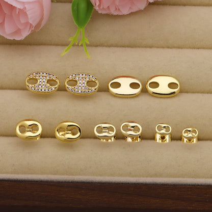 Waterproof Non Tarnish Cute Earrings For Women In 18K Real Gold Plated Copper With Copper Ear Pins