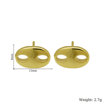 Waterproof Non Tarnish Cute Earrings For Women In 18K Real Gold Plated Copper With Copper Ear Pins