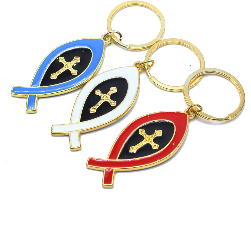 Gold Fish Key Chain Bag Charm In Metal For National Day Celebration