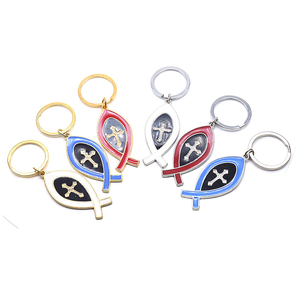 Gold Fish Key Chain Bag Charm In Metal For National Day Celebration