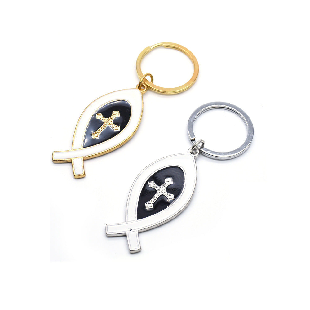 Gold Fish Key Chain Bag Charm In Metal For National Day Celebration