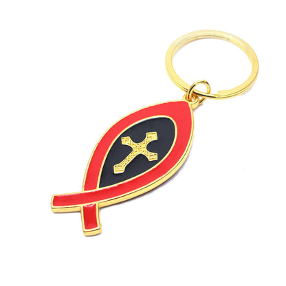 Gold Fish Key Chain Bag Charm In Metal For National Day Celebration