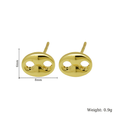 Waterproof Non Tarnish Cute Earrings For Women In 18K Real Gold Plated Copper With Copper Ear Pins