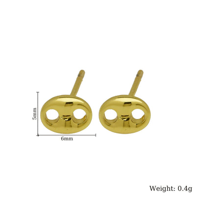 Waterproof Non Tarnish Cute Earrings For Women In 18K Real Gold Plated Copper With Copper Ear Pins