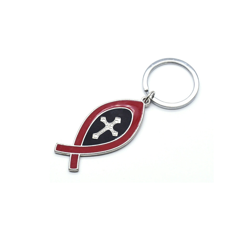 Gold Fish Key Chain Bag Charm In Metal For National Day Celebration
