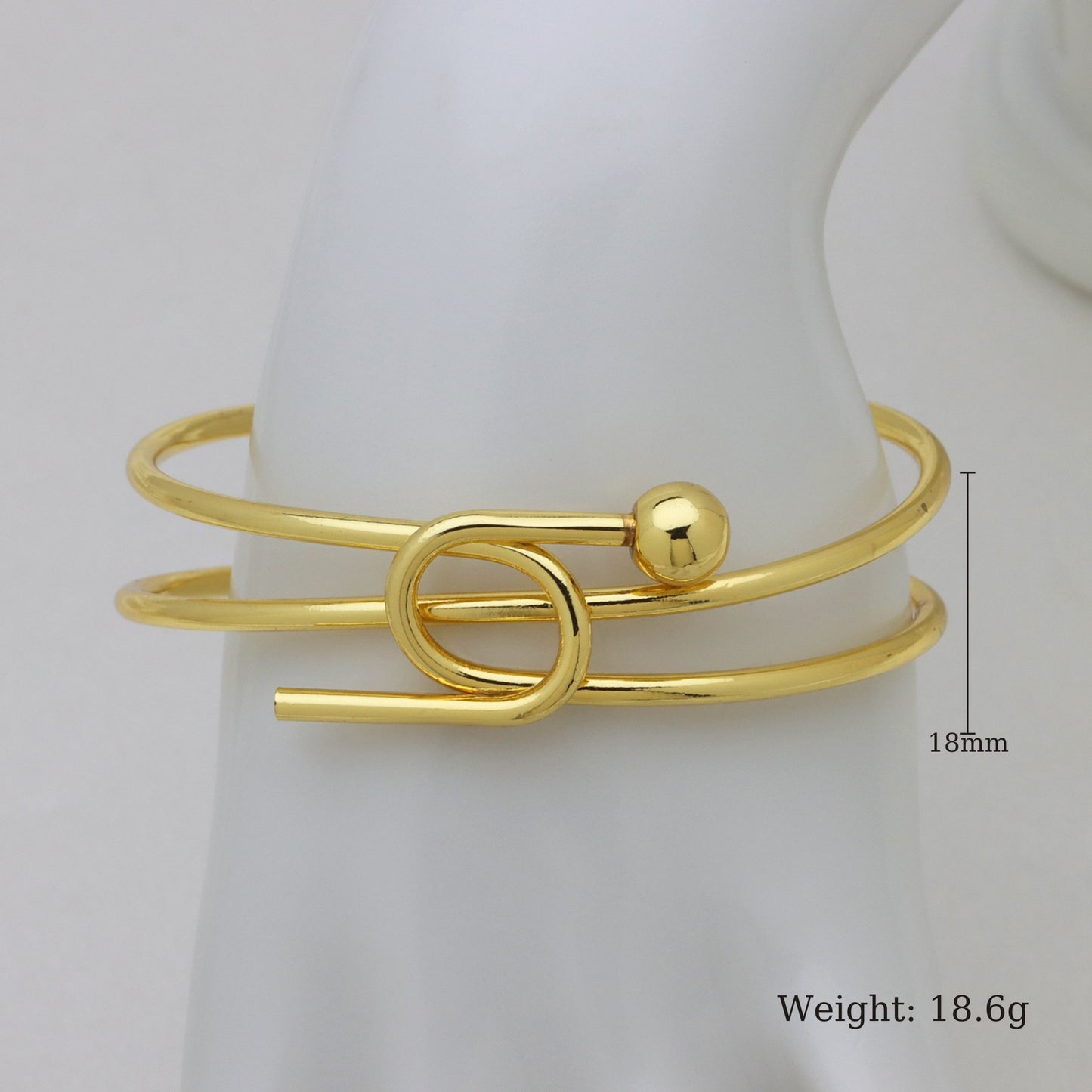 Heart Shape Bangle For Women In Copper With 18K Real Gold Plating And Zircon Inlay, Gold Bracelet