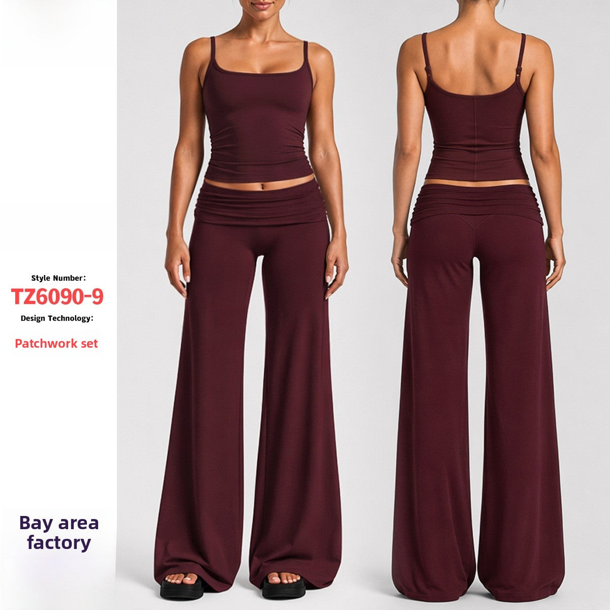 Sport Full Length Running Pants For Women In Stretchy Nylon Fabric Featuring A Backless Design And Sleeveless Style