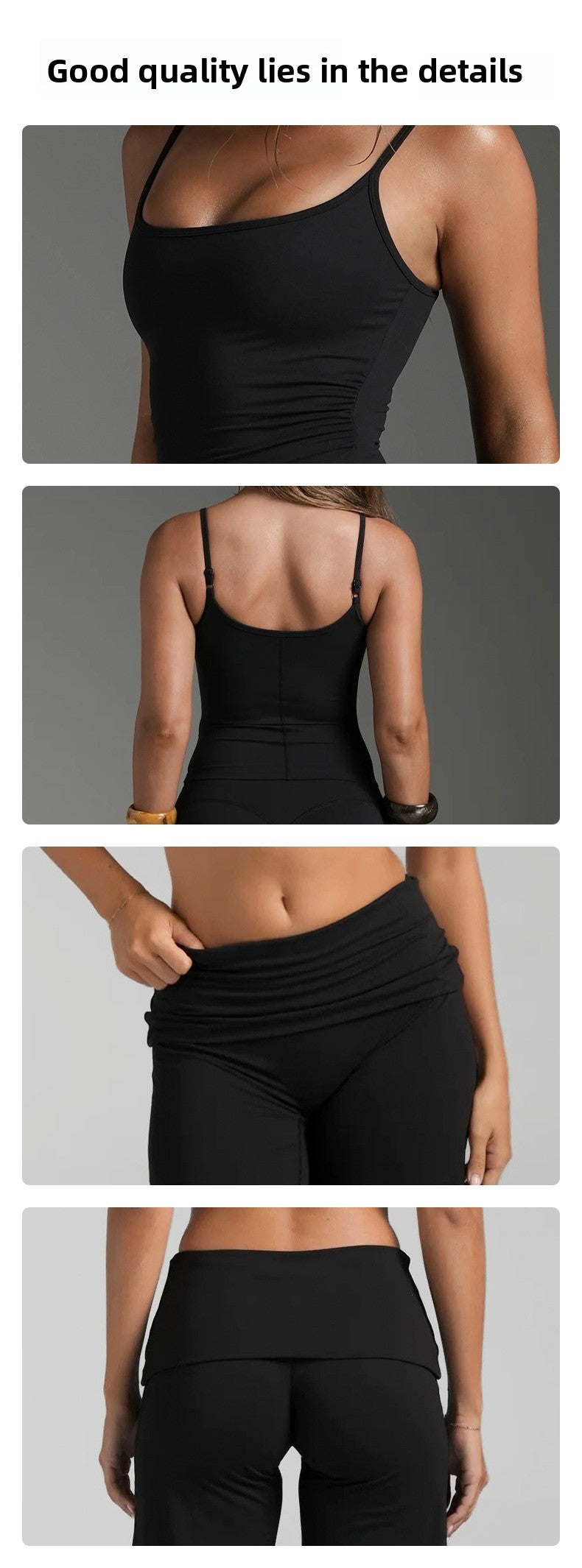 Sport Full Length Running Pants For Women In Stretchy Nylon Fabric Featuring A Backless Design And Sleeveless Style