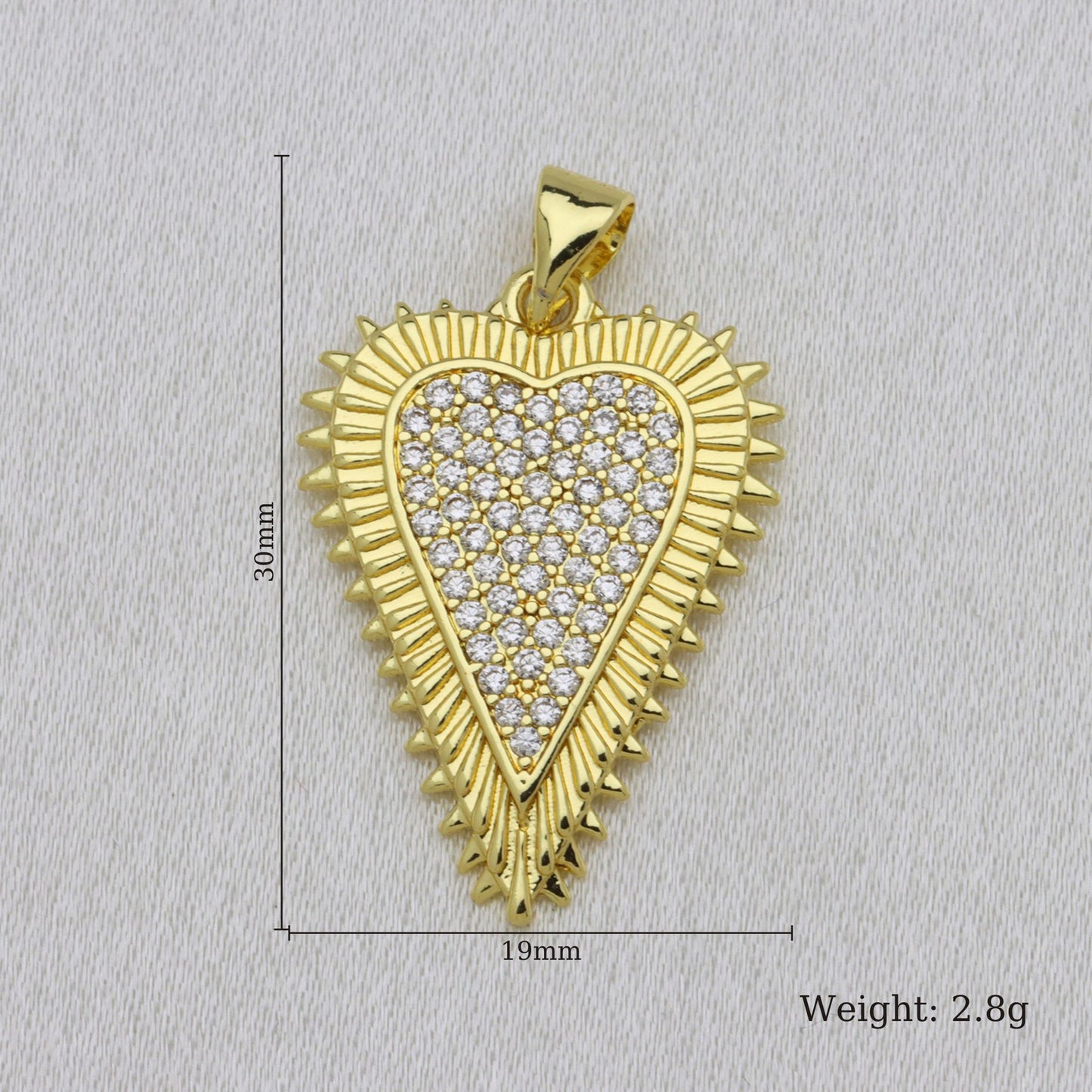 Heart Shape Copper Pendant With 18K Real Gold Plated Finish And Zircon Inlay, Featuring Waterproof Non Tarnish Craftsmanship In Gold