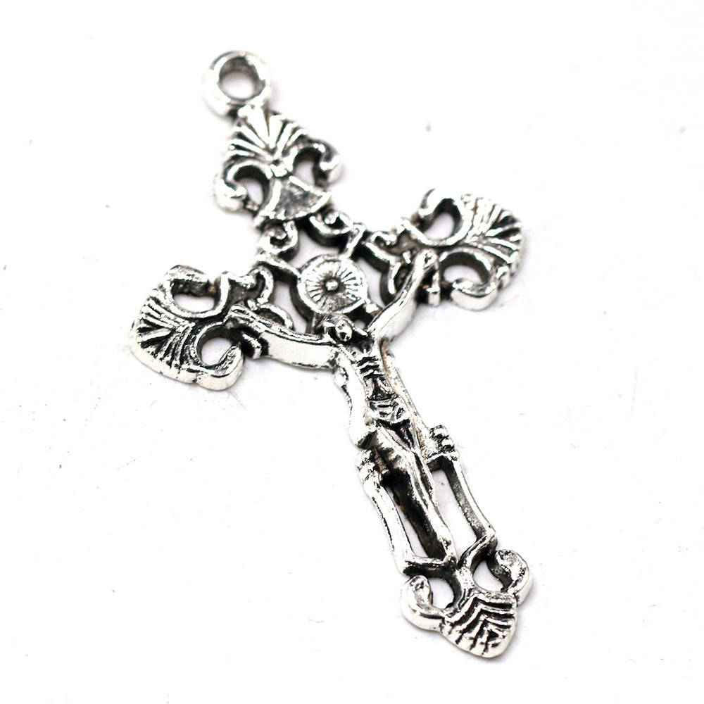 Retro Style Alloy Cross Pendant With Electroplated Finish, Jewelry Accessories