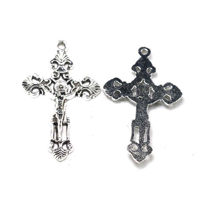 Retro Style Alloy Cross Pendant With Electroplated Finish, Jewelry Accessories