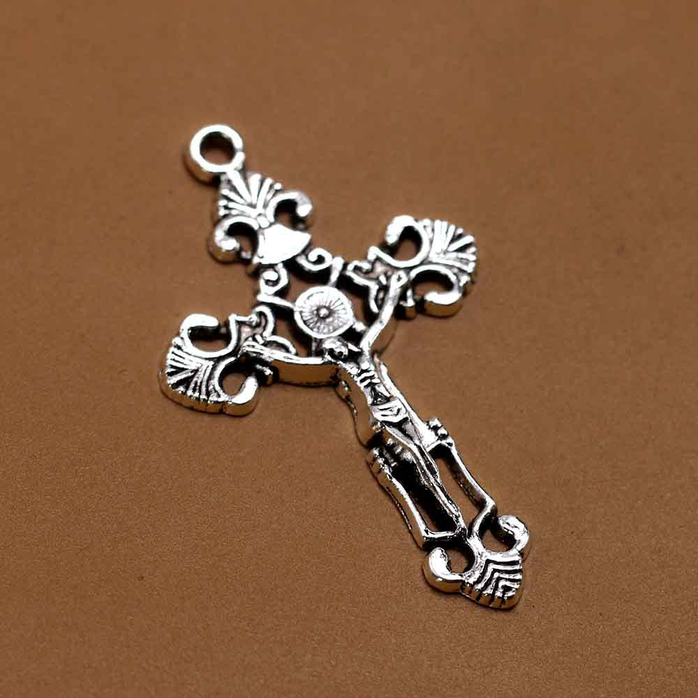 Retro Style Alloy Cross Pendant With Electroplated Finish, Jewelry Accessories