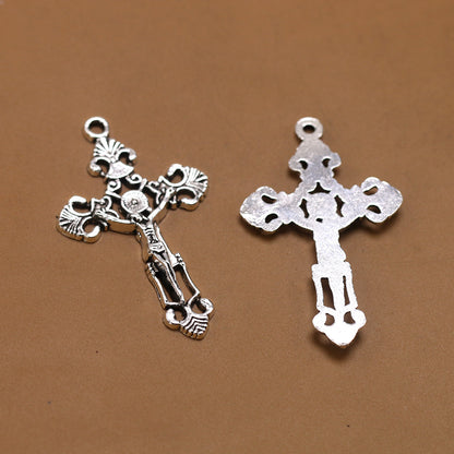 Retro Style Alloy Cross Pendant With Electroplated Finish, Jewelry Accessories