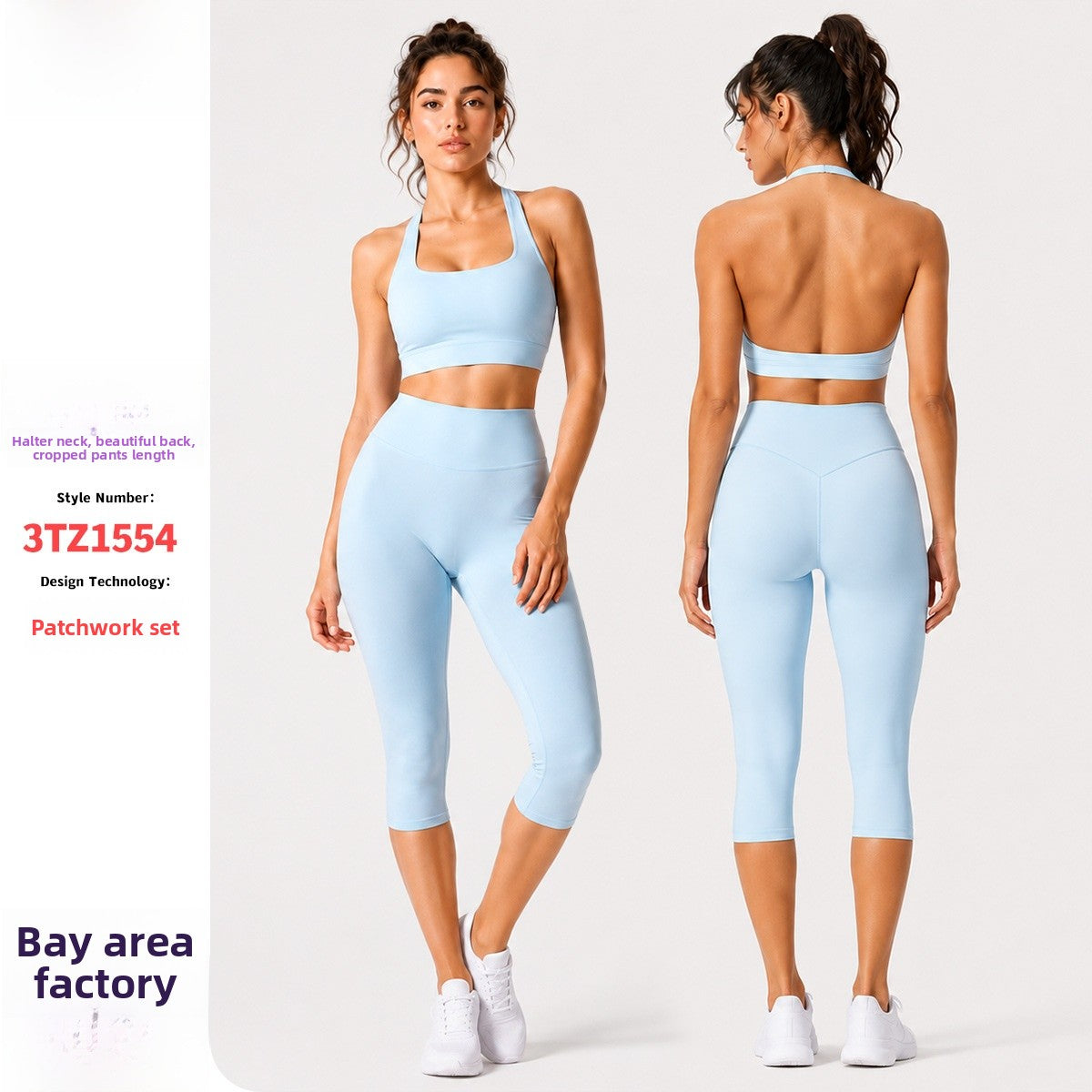 Sport Calf-Length Fitness Pants For Women In Nylon Fabric Featuring Backless Design, Perfect For Summer