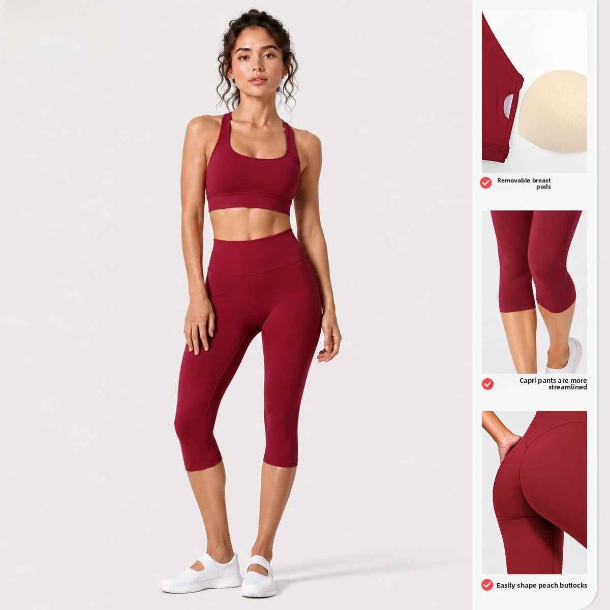 Sport Calf-Length Fitness Pants For Women In Nylon Fabric Featuring Backless Design, Perfect For Summer