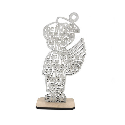 Wooden Angel Ornament In Gold For National Day Home Decor And Party Supplies