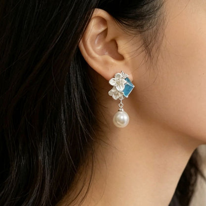 Butterfly Stud Earrings For Women With Tassel Craft, Alloy Material, Copper Ear Pins, And Zircon Inlay