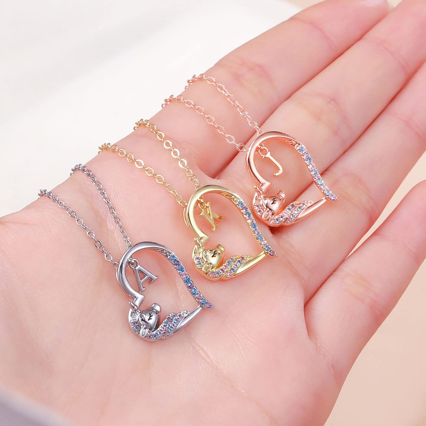 Sweet Heart Shape Necklace For Women In Copper With Electroplated Finish And Zinc Alloy Pendant