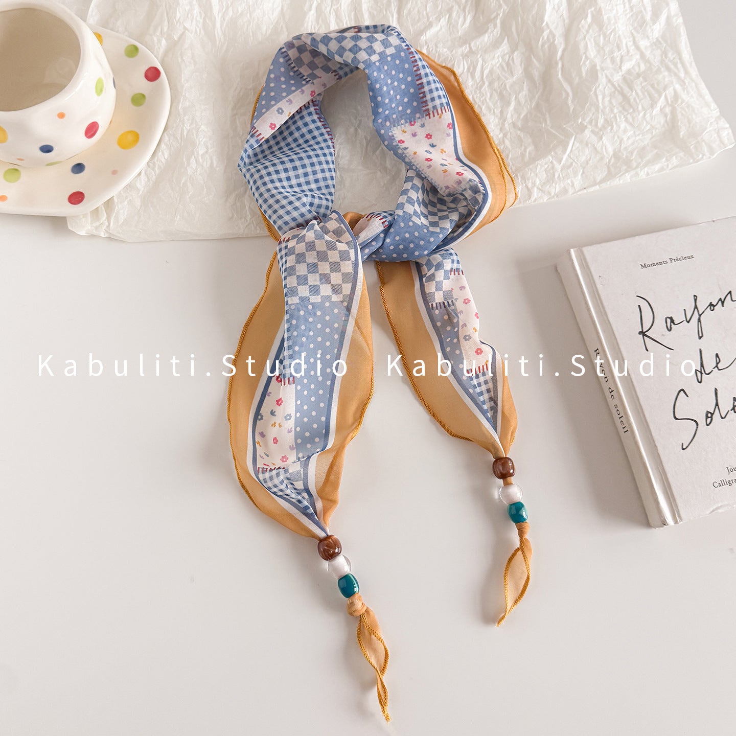 Lingge Original Design Silk Scarf In Natural Pink, Perfect For Spring