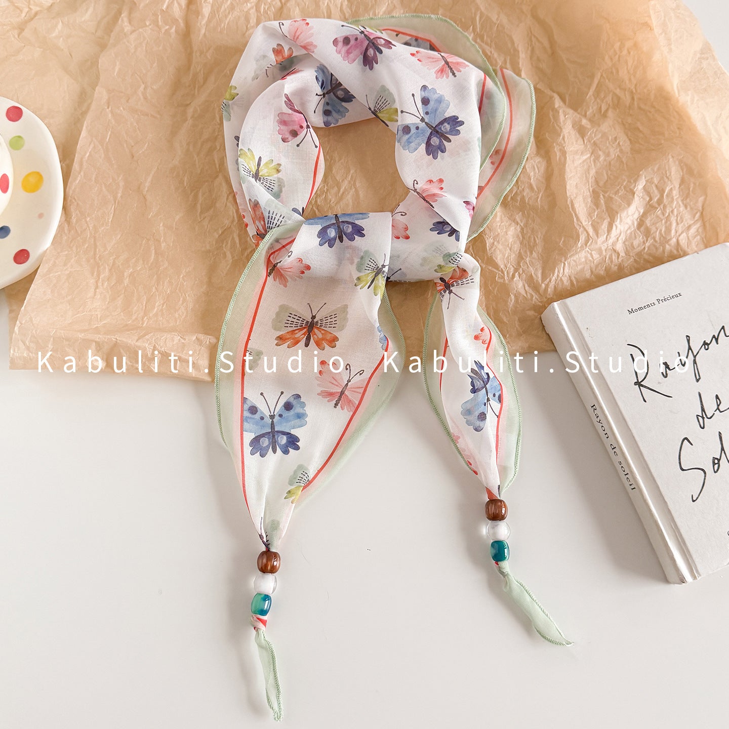 Lingge Original Design Silk Scarf In Natural Pink, Perfect For Spring