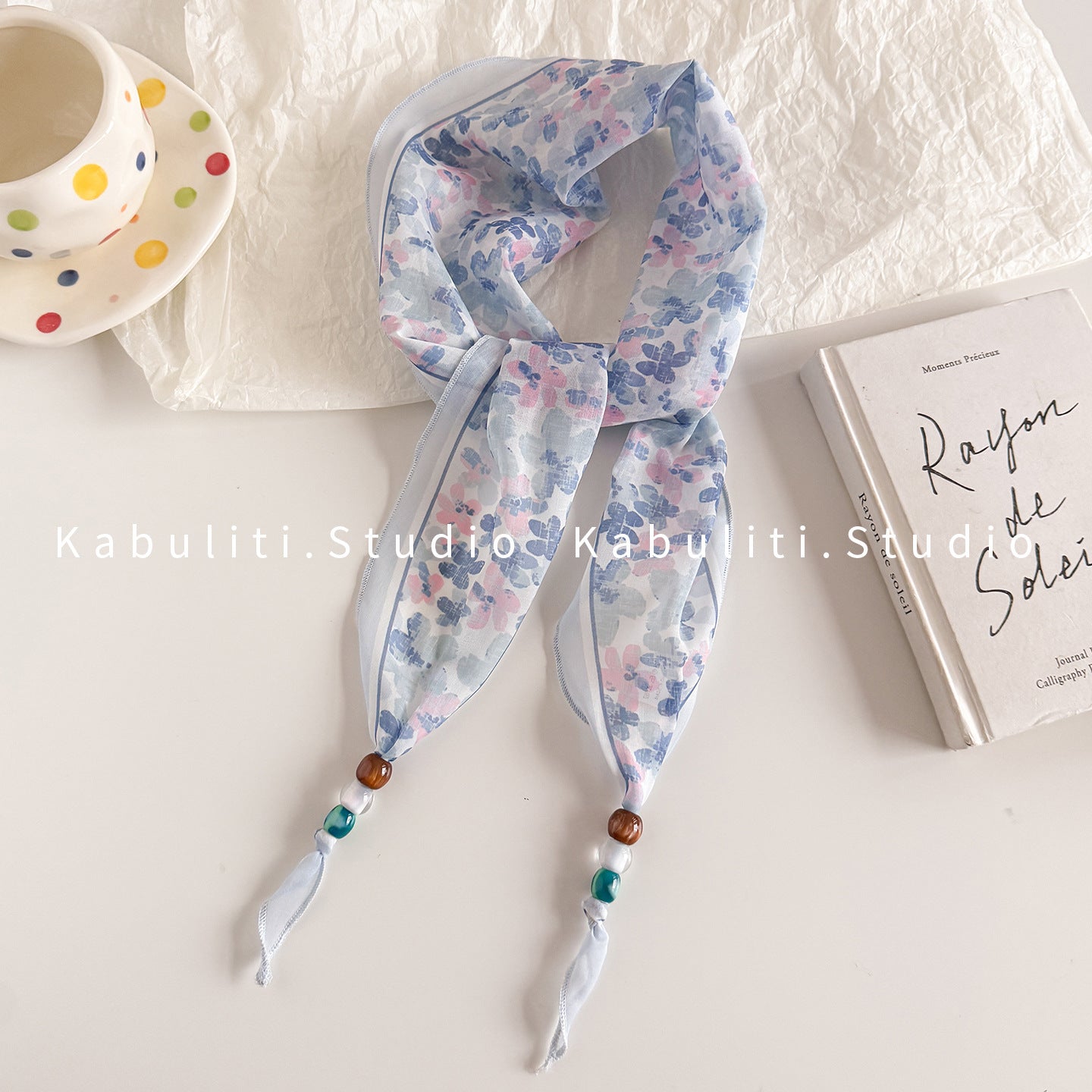 Lingge Original Design Silk Scarf In Natural Pink, Perfect For Spring
