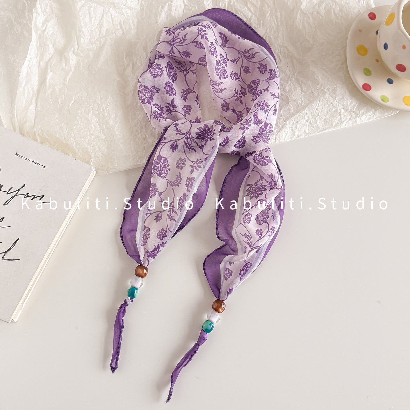 Lingge Original Design Silk Scarf In Natural Pink, Perfect For Spring