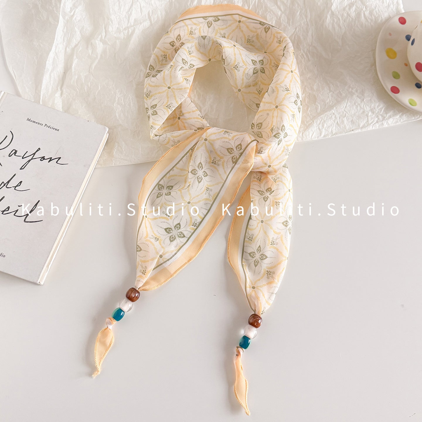 Lingge Original Design Silk Scarf In Natural Pink, Perfect For Spring