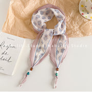 Cashew Pattern Buckle Diamond Scarf - Pink Frame