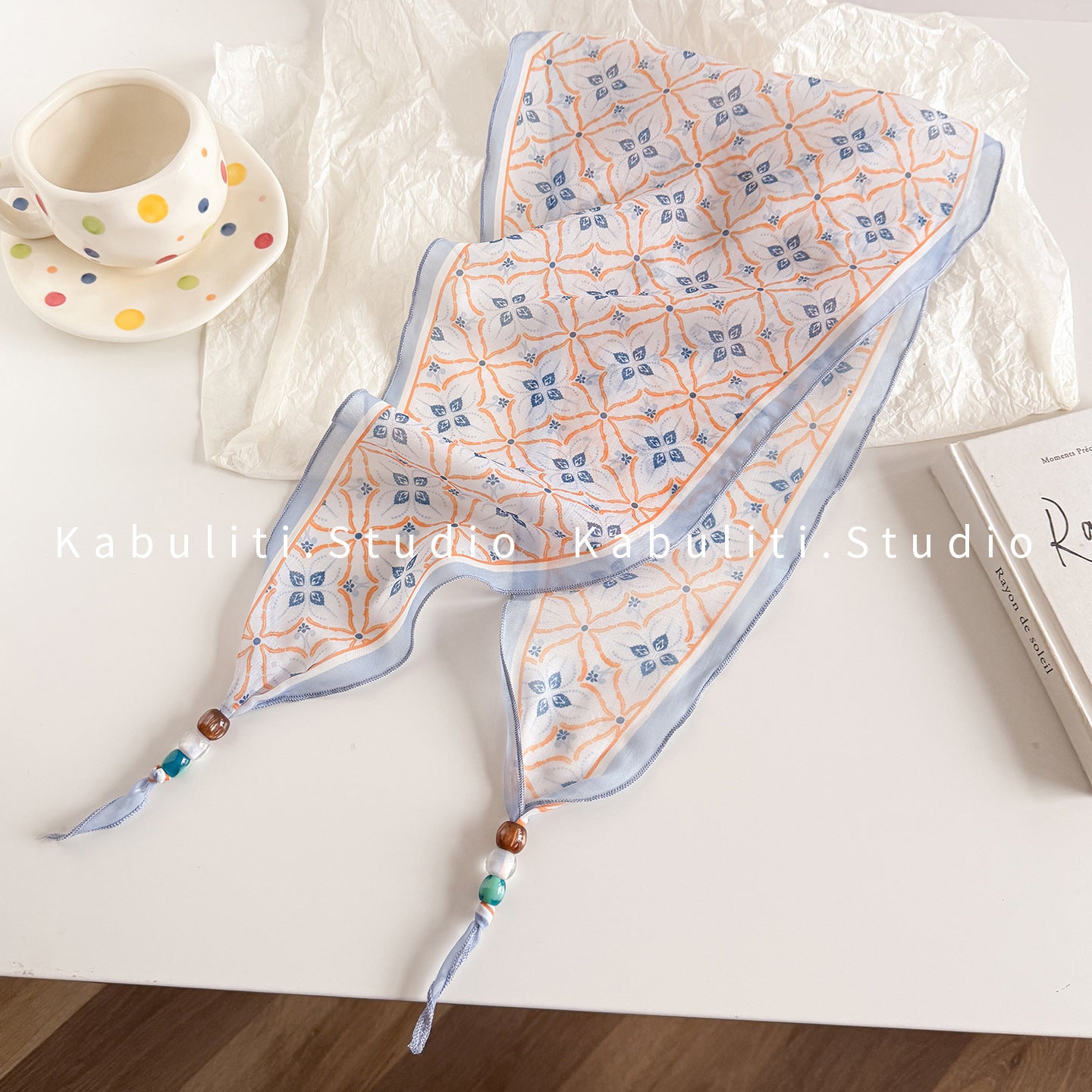 Lingge Original Design Silk Scarf In Natural Pink, Perfect For Spring