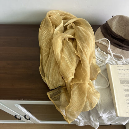 Solid Color Rayon Scarf For Women In Yellow, Perfect For Spring And Summer