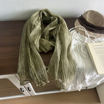 Solid Color Rayon Scarf For Women In Yellow, Perfect For Spring And Summer