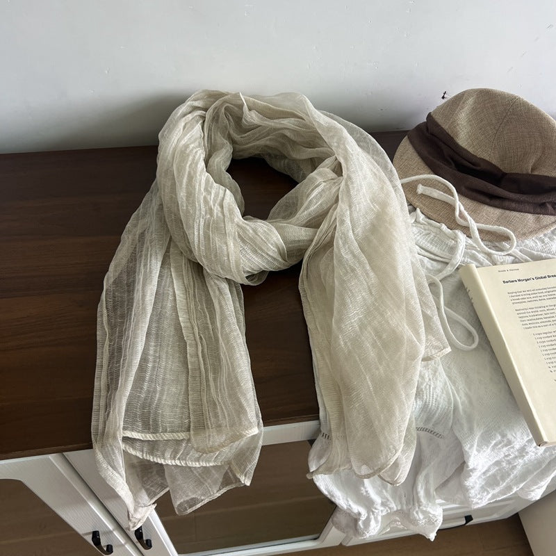Solid Color Rayon Scarf For Women In Yellow, Perfect For Spring And Summer