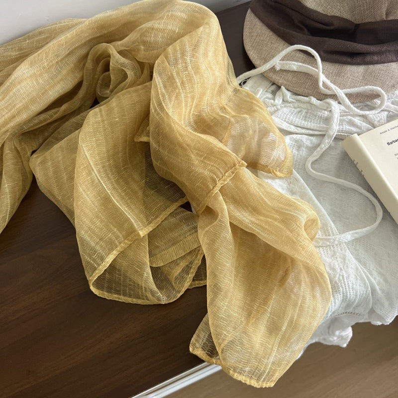 Solid Color Rayon Scarf For Women In Yellow, Perfect For Spring And Summer