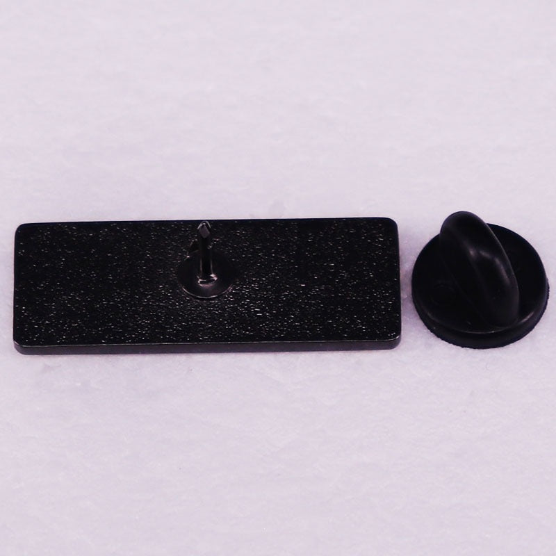 Alloy Band Pin With Enamel Craft In Dyed Black
