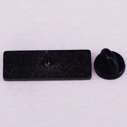 Alloy Band Pin With Enamel Craft In Dyed Black