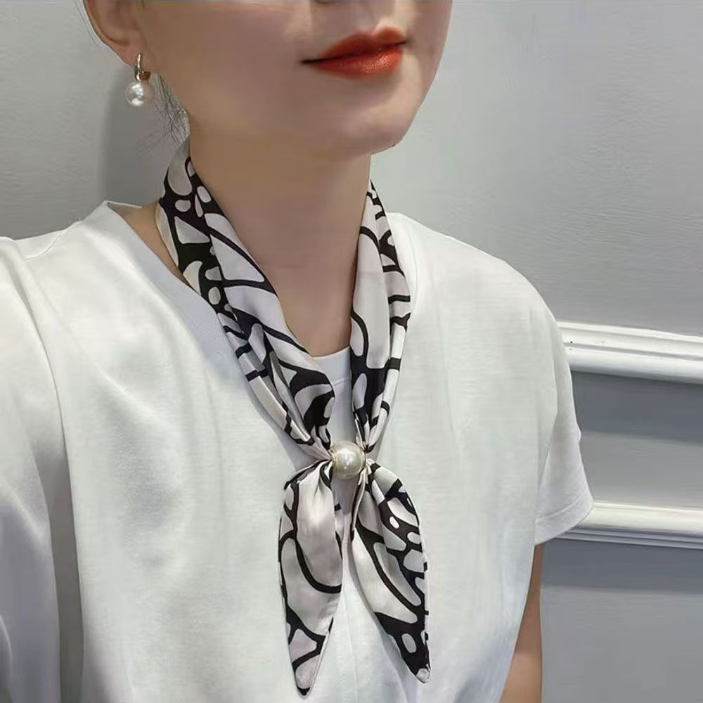 Women’s Satin Scarf Ring With Round Dots Pattern In Multicolor, Perfect For Spring Accessories