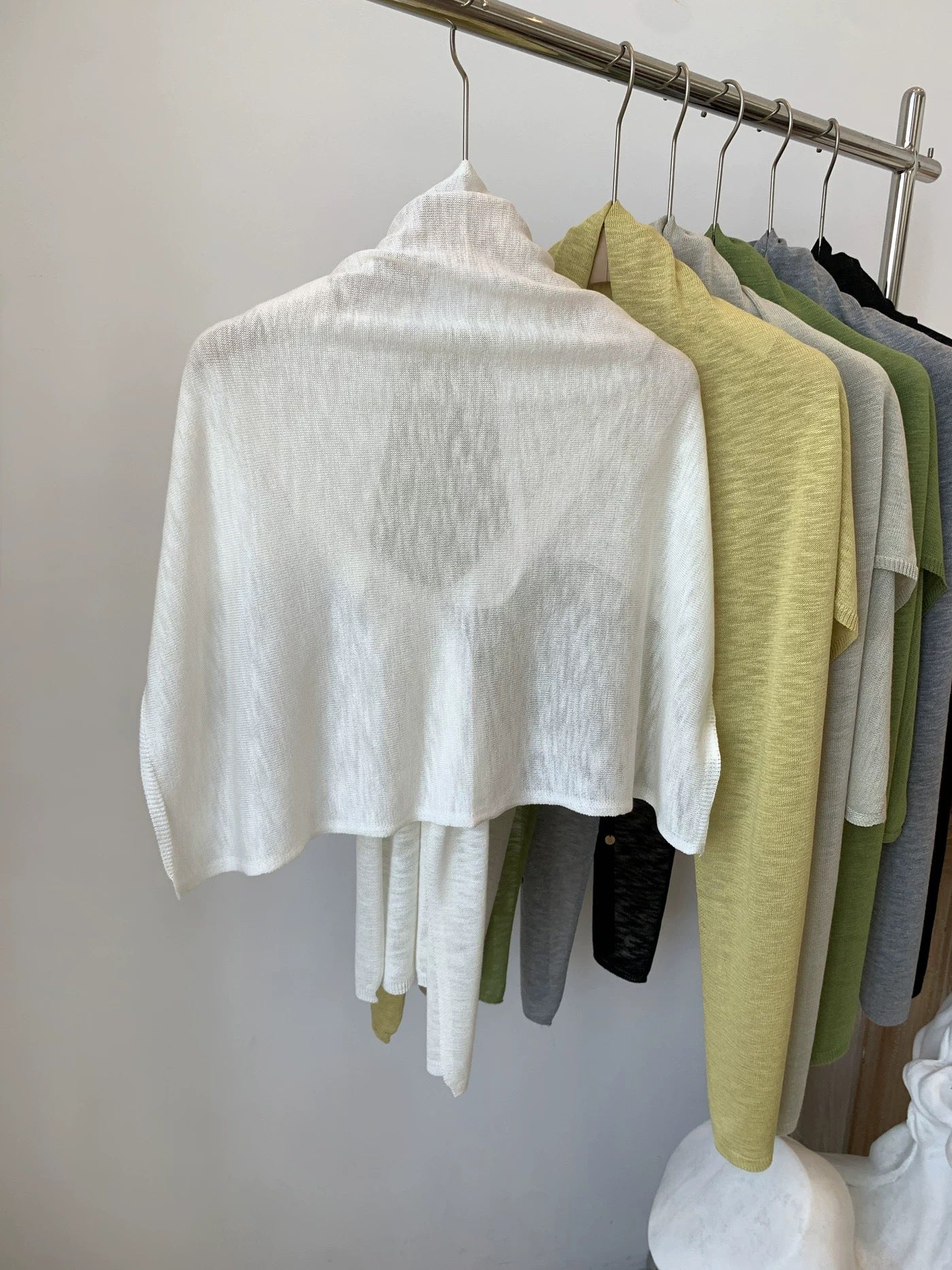 Solid Color Knit Shawl For Women In Coffer, Lightweight Summer Accessory